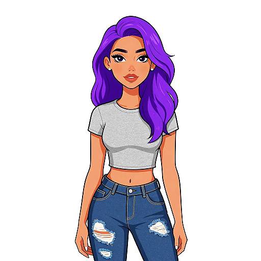 Casual Woman in Heather Gray Tee