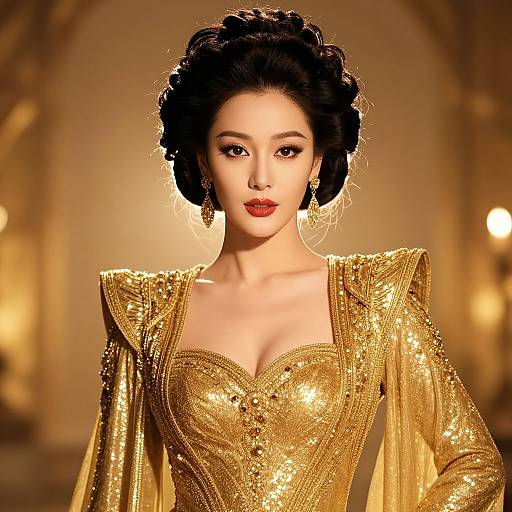 Glamorous Golden High Fashion Portrait