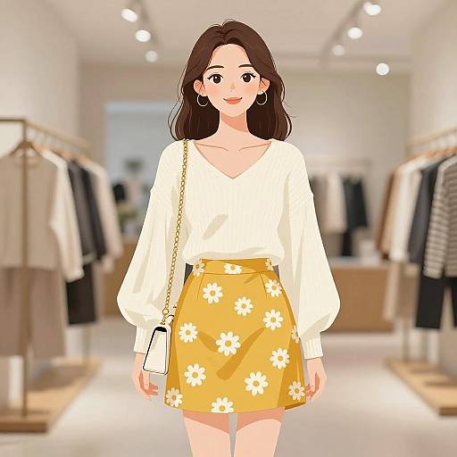 Smiling Woman in Spring Fashion