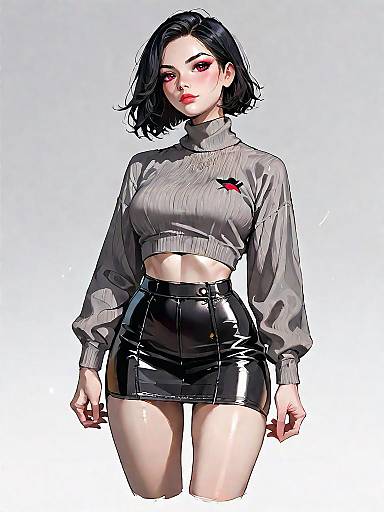 Stylish Woman in Modern Streetwear Pose