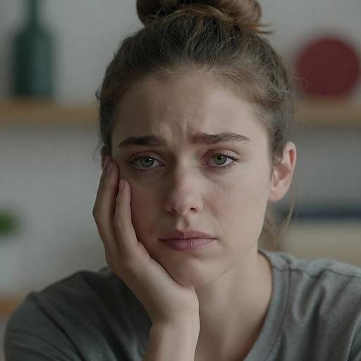 Woman with Updo in Thoughtful Pose