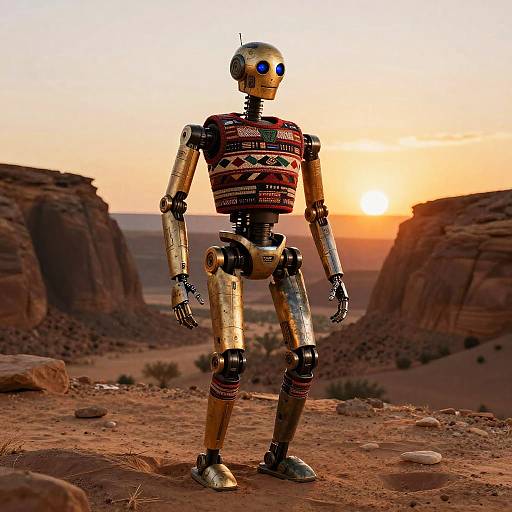 Inca Textile Droid in Desert Canyon