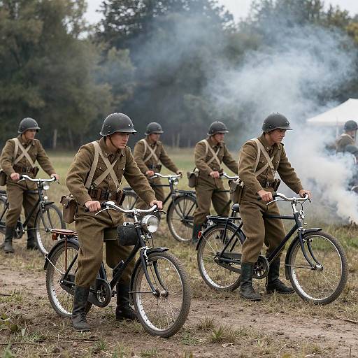 World War I Reenactment with Motorcycles