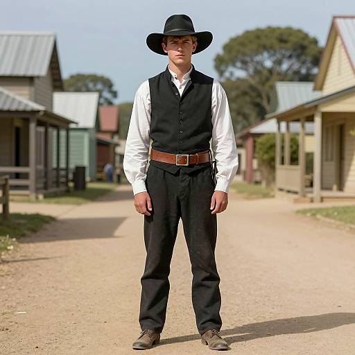 Young Man in Historical Australian Attire
