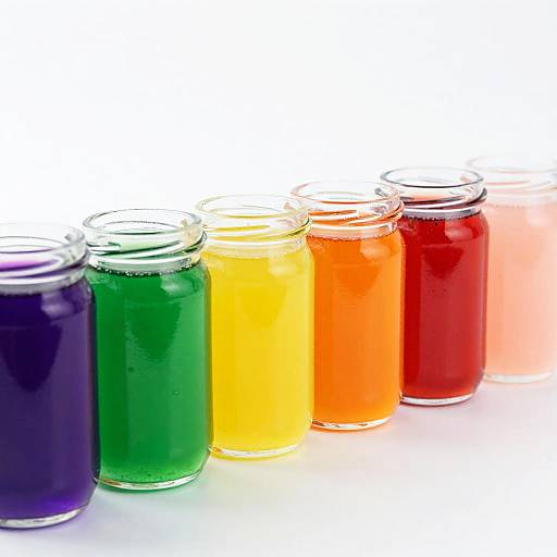Vibrant Colored Glass Jars Row
