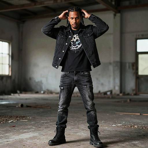 Edgy Fashion Portrait in Warehouse