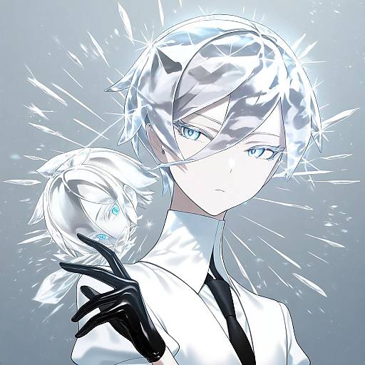 Illustration of Antarcticite, houseki no kuni in the style of Gishu