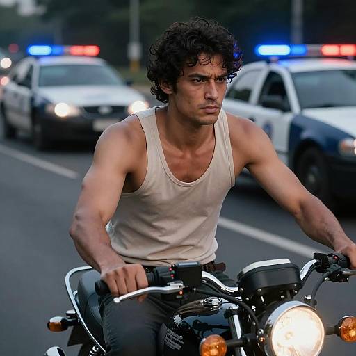 Intense Motorcycle Ride at Night