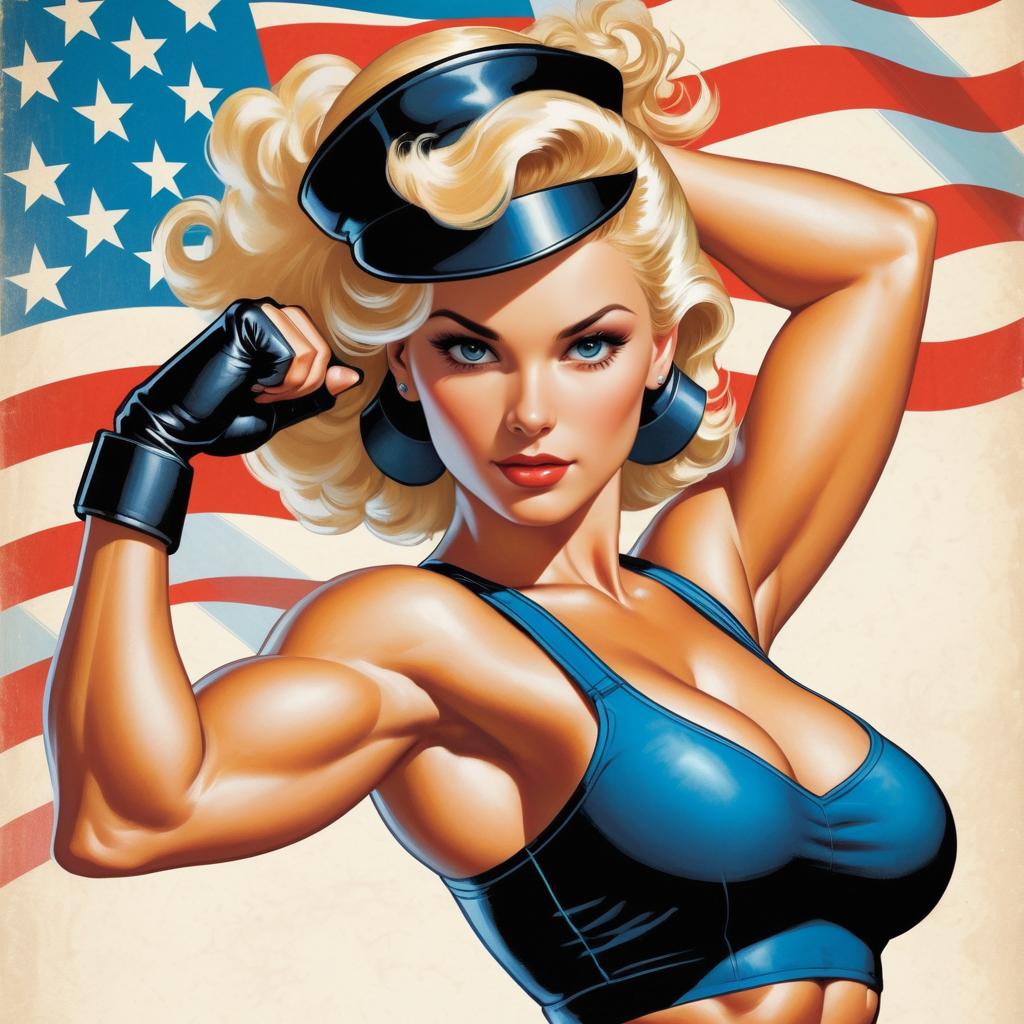 Retro Pinup Fitness Model Art