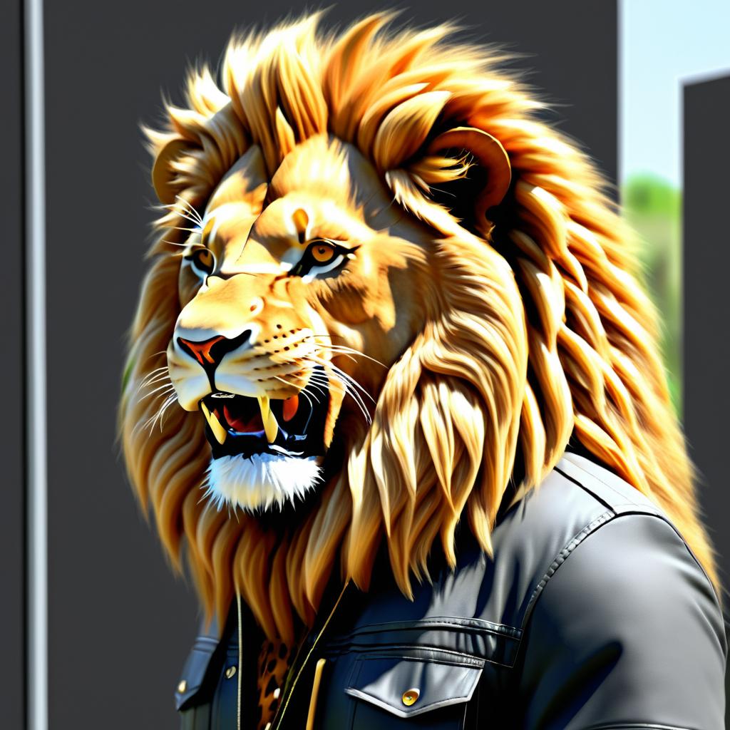 A Realistic Lion Transformed into a Human