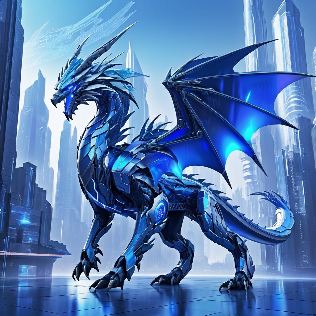 Futuristic Cybernetic Dragon Concept Art