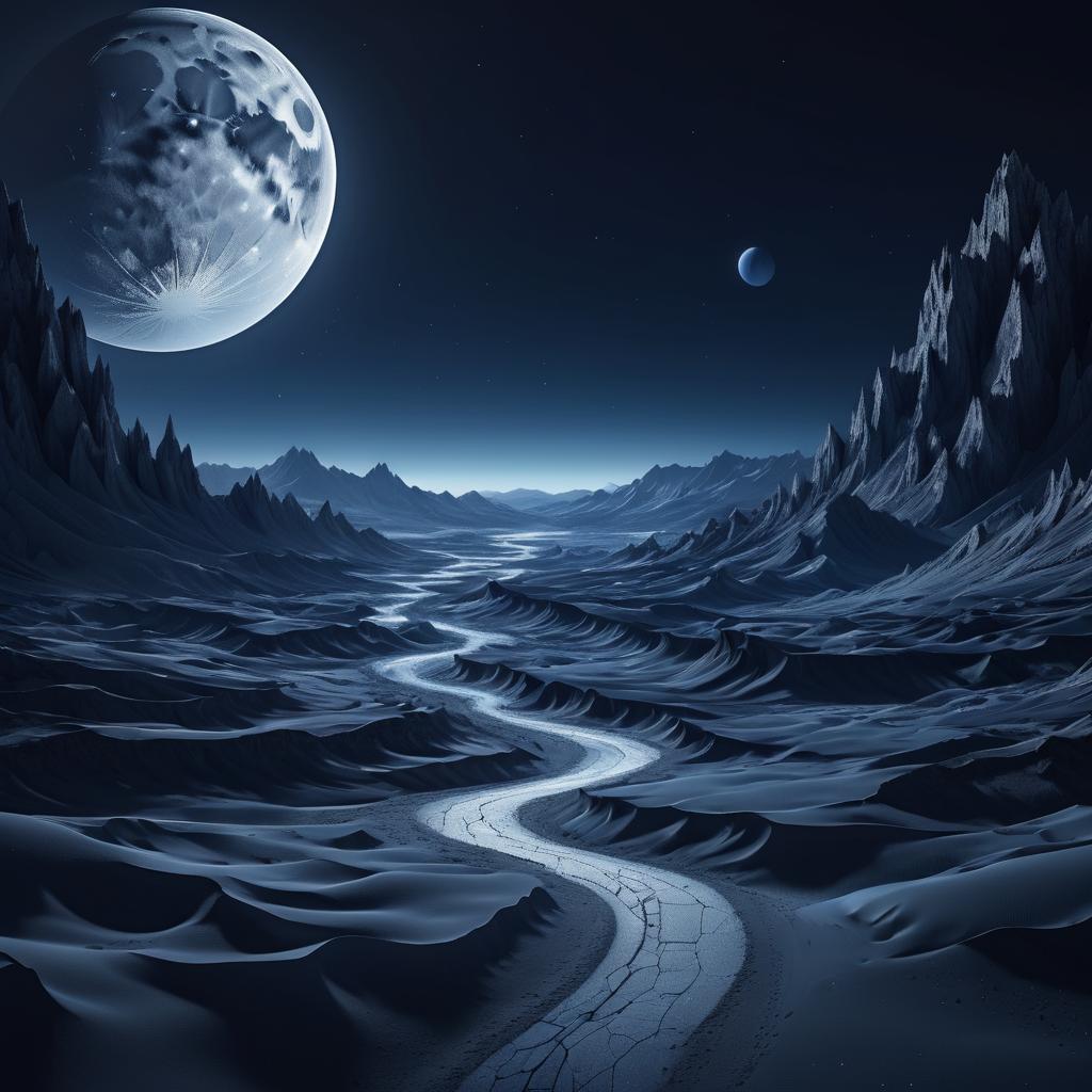 Hyper-Realistic Serene Lunar Landscape