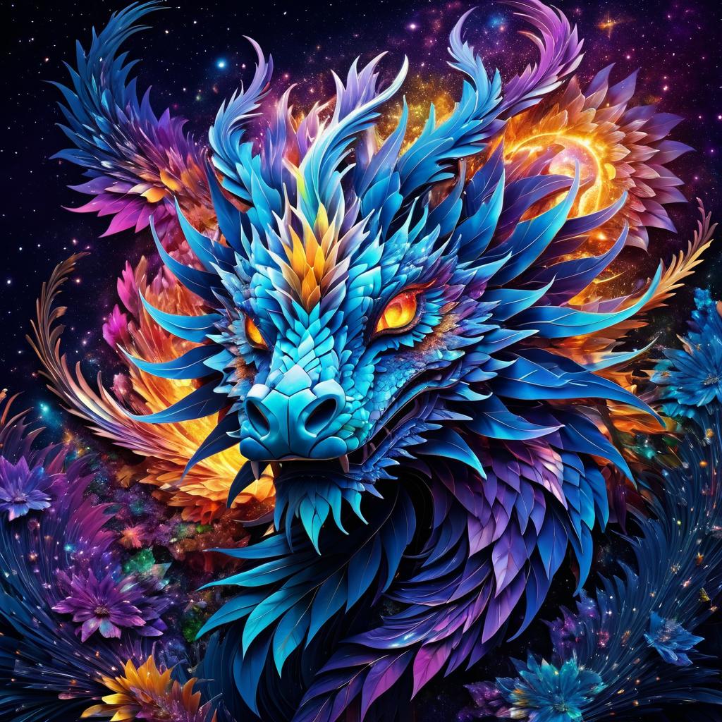 Celestial Dragon in Flow State Art