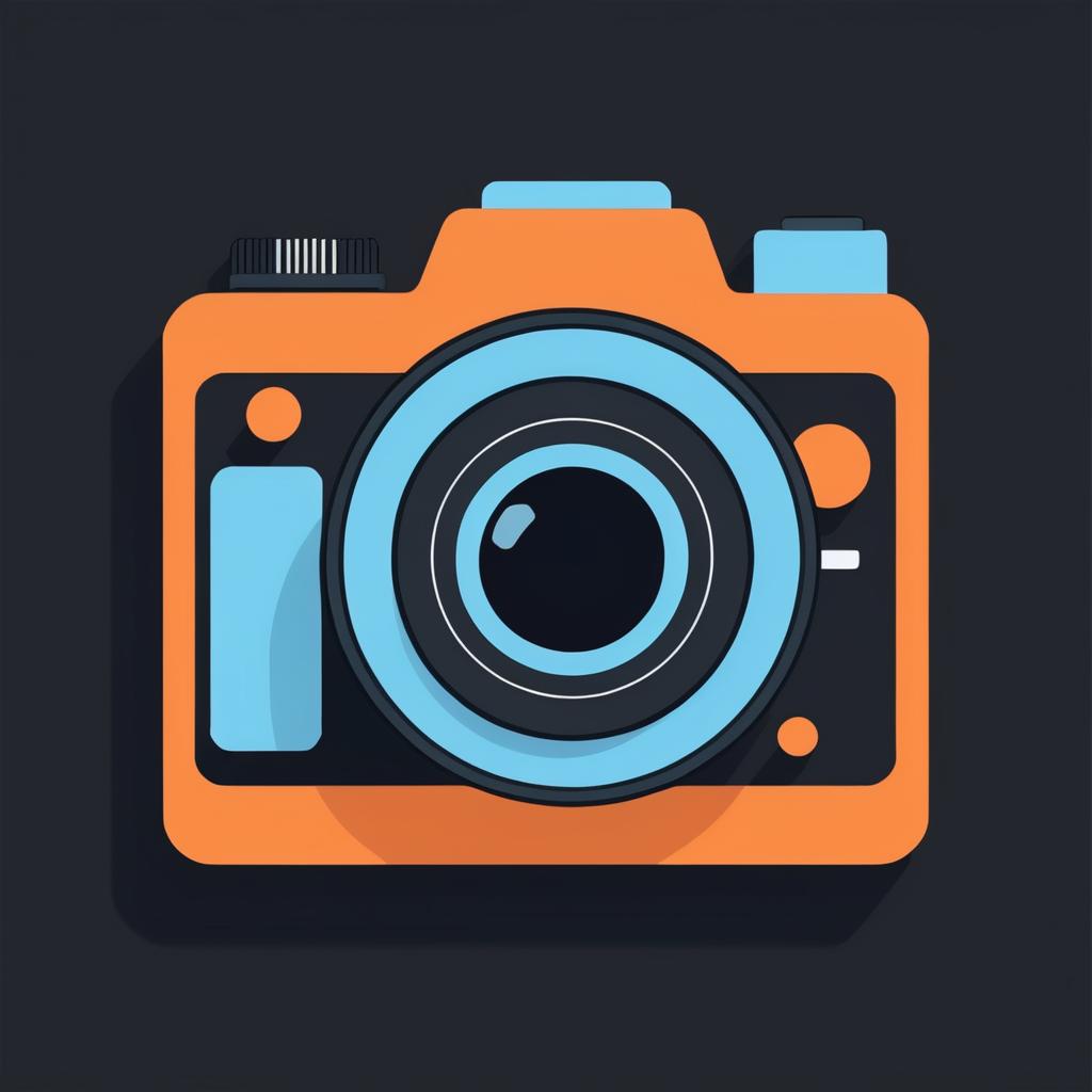 Minimalistic Camera Icon in Doodle Style