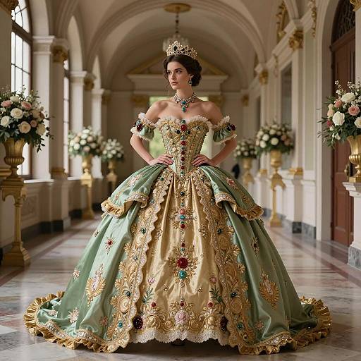 Regal Baroque Ball Gown Portrait