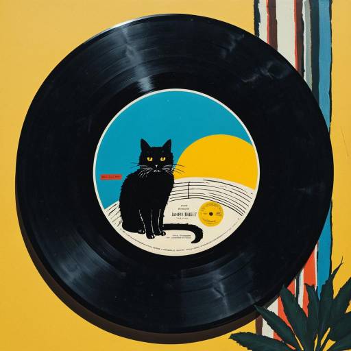 Surreal Still-Life of Vinyl and Cat