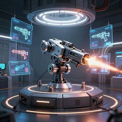 High-Tech AI Weapon Generator Station