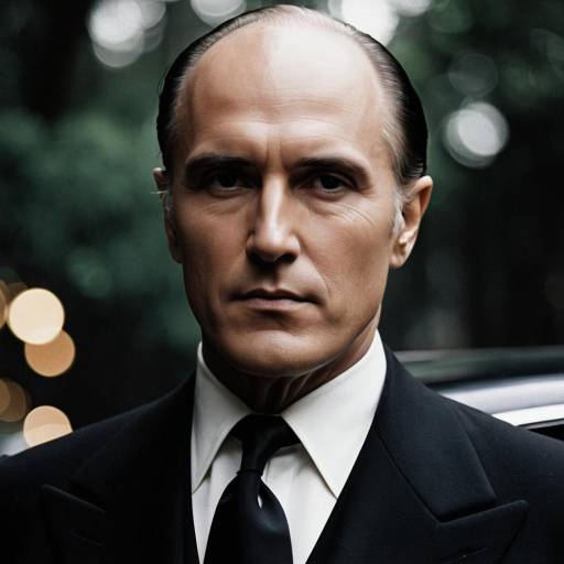 Man in Vintage Black Suit and Tie