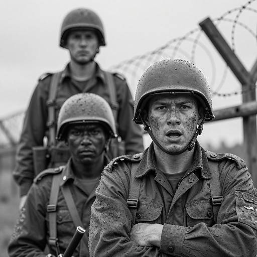 Dramatic Black-and-White Soldier Portrait