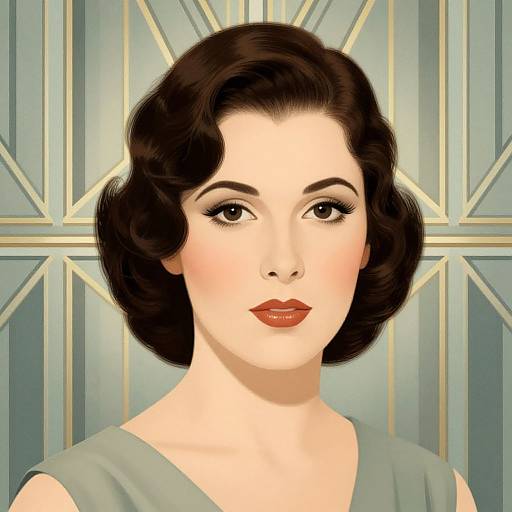Vintage Art Deco Woman Portrait