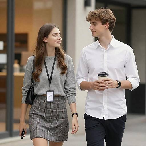 Young Couple Walking Outdoors