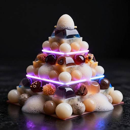 Futuristic Molecular Gastronomy Pyramid