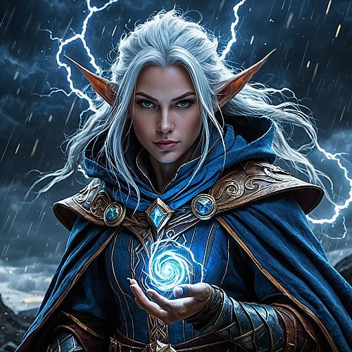 Epic Fantasy Storm Mage Portrait