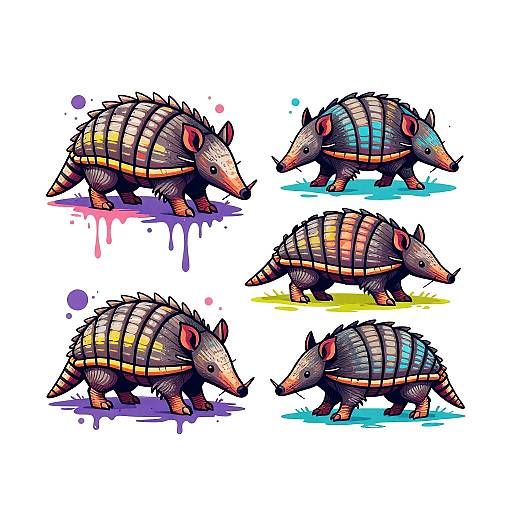 Colorful Armadillo Graffiti Art