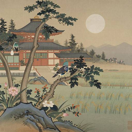 Maruyama Ōkyo Jewel-Toned Bird and Flora