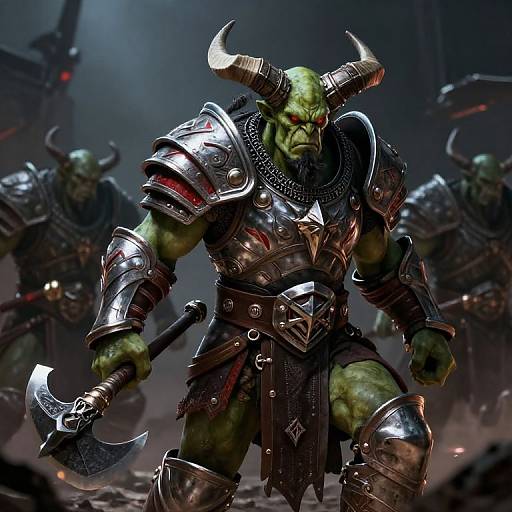 Fierce Orc Warrior in Elaborate Armor