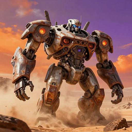 Massive Robotic Creature in Desert