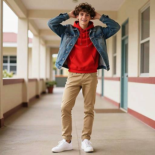 Teen Fashion Portrait in School Hallway