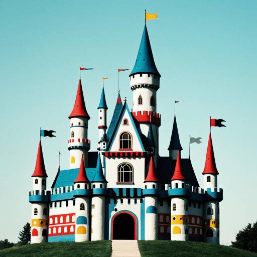 Whimsical Fairytale Castle with Colorful Turrets