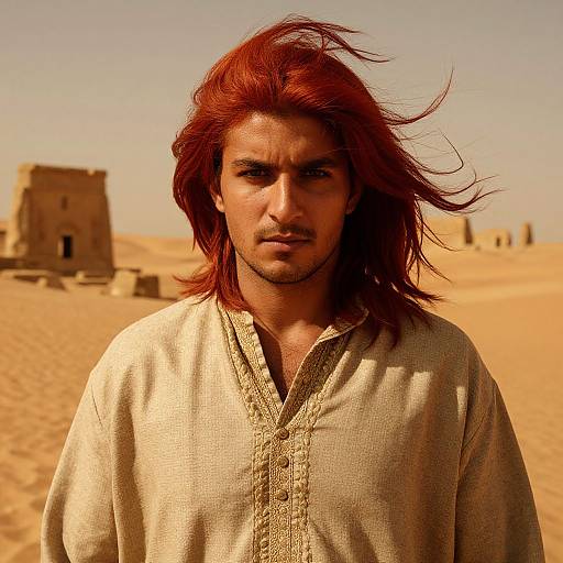Red-Haired Arab Man in Desert