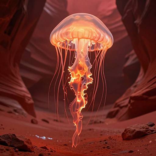 Radiant Jellyfish in Martian Canyon
