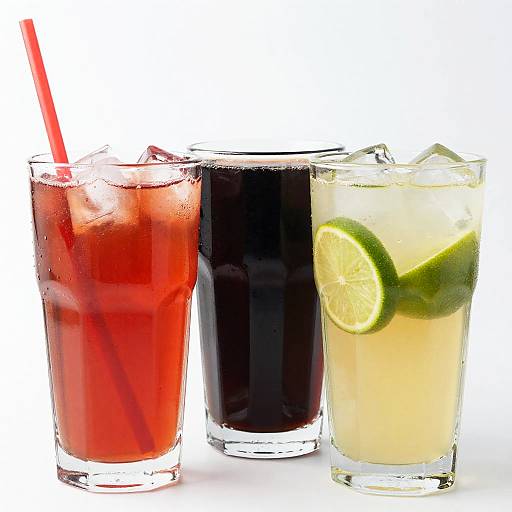 Colorful Drinks on White Background