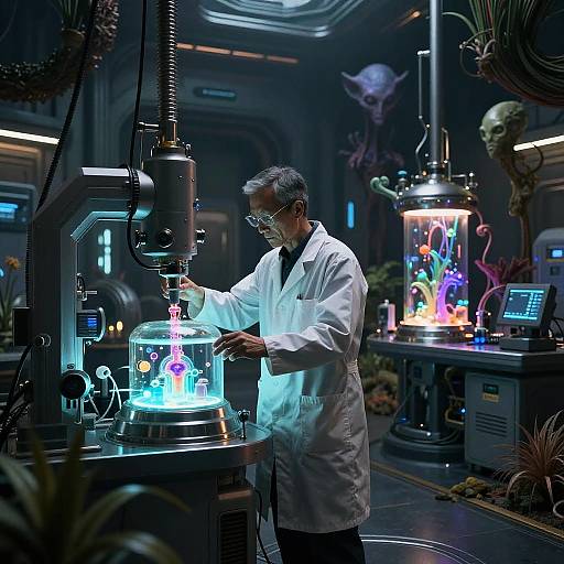 Bene Tleilaxu Scientist in Futuristic Lab