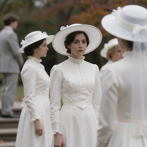 Victorian Women in Elegant Autumn Setting