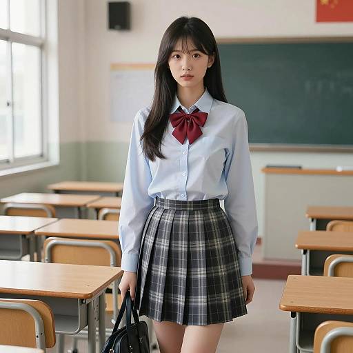 Asian Female Student in Classroom