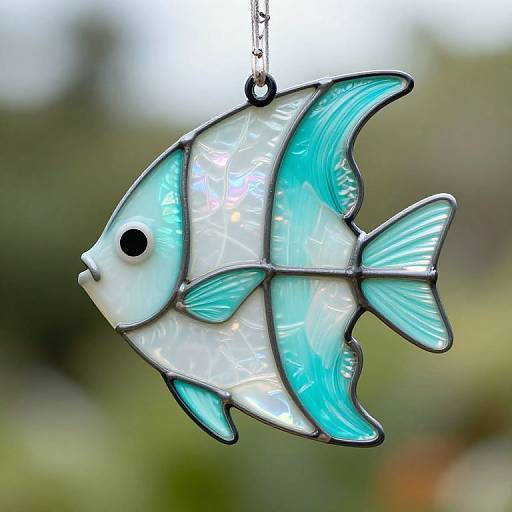 Iridescent Stained Glass Angel Fish