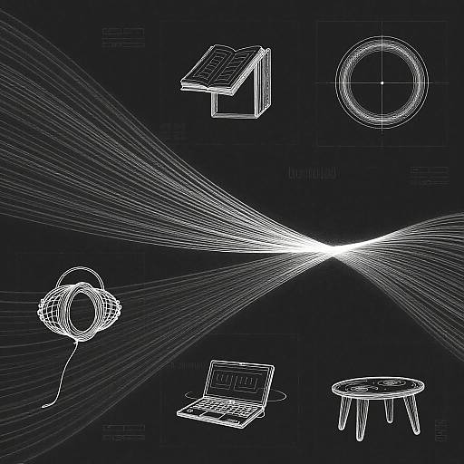 Futuristic AI Line Art Interface