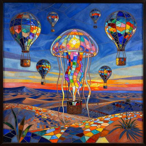 Stained-Glass Jellyfish Hot-Air Balloons