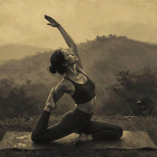 Charcoal Yoga Woman at Dawn
