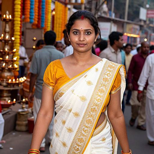 Traditional Hindu Woman at Varanasi Festival