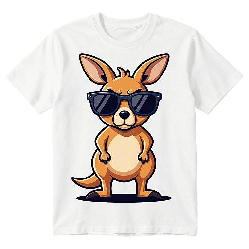 Retro Aggressive Kangaroo Graphic T-Shirt