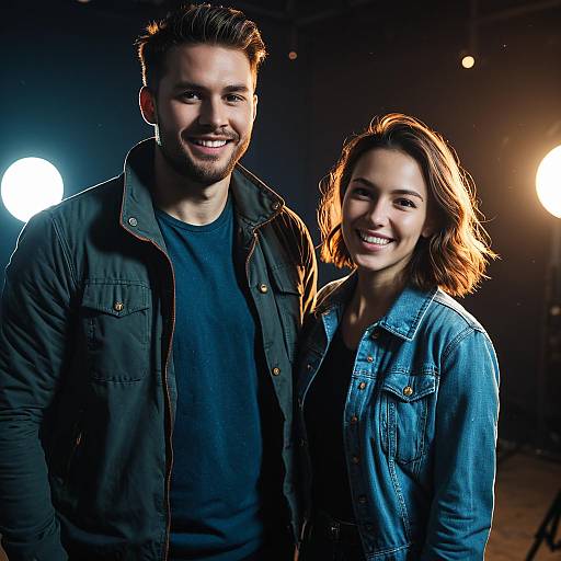 Hyperrealistic Adventure Duo Cinematic Portrait