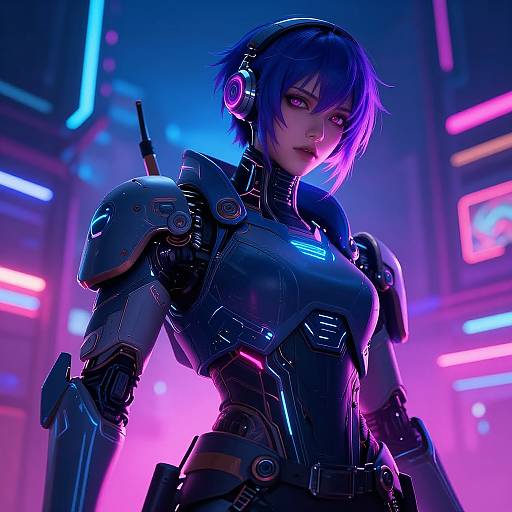 Futuristic Cyberpunk Female Warrior