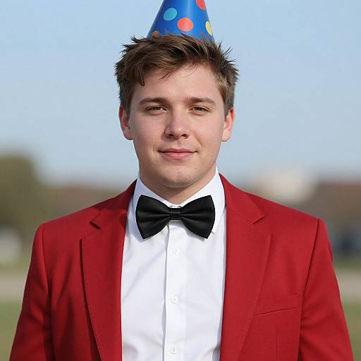 Realistic Male Birthday Party Portrait