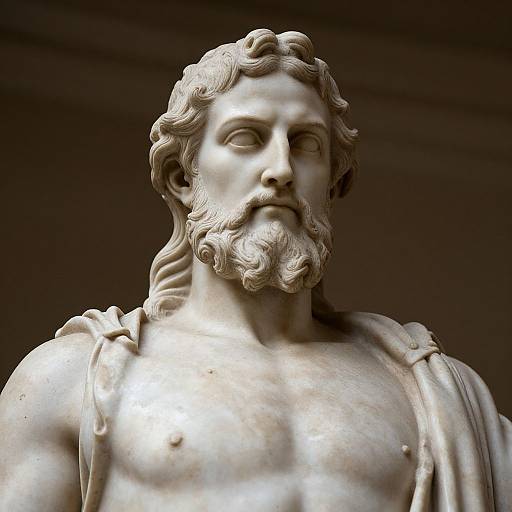Close-Up Zeus Statue Portrait