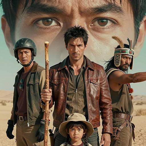 Group of Adventurous People in Desert Setting